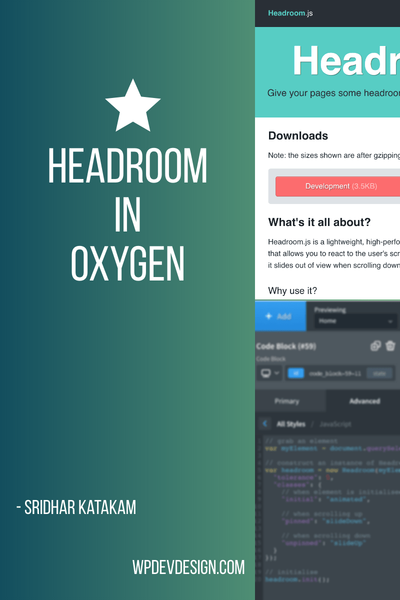 Hide Header Until Needed using Headroom in Oxygen