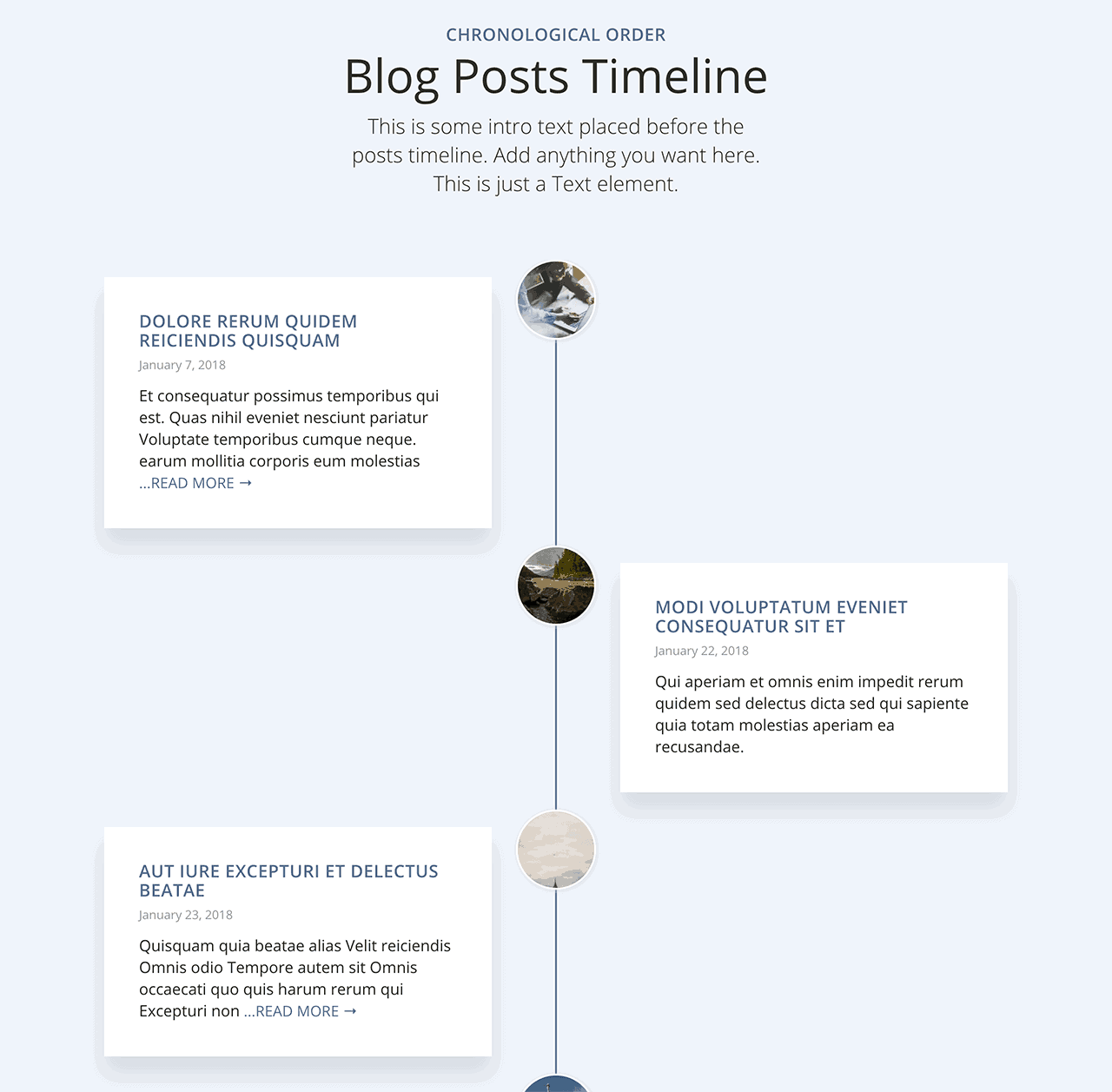 Blog Posts Timeline in Oxygen