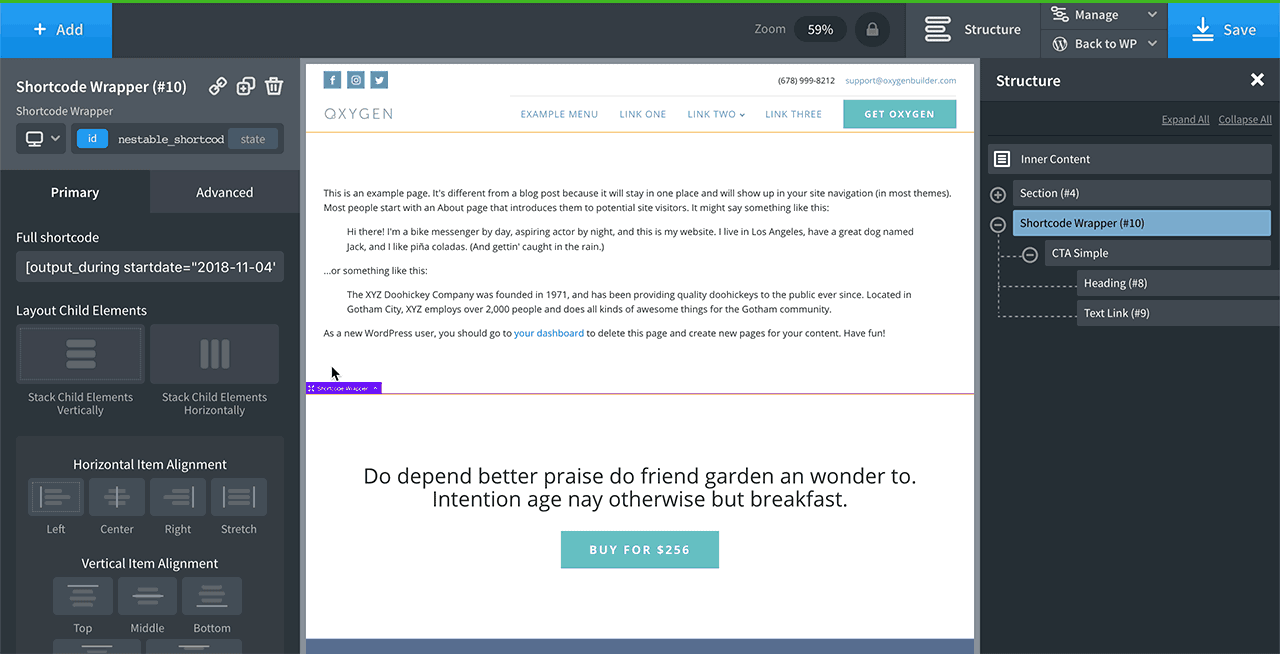 How to publish Sections only during a given date range in Oxygen