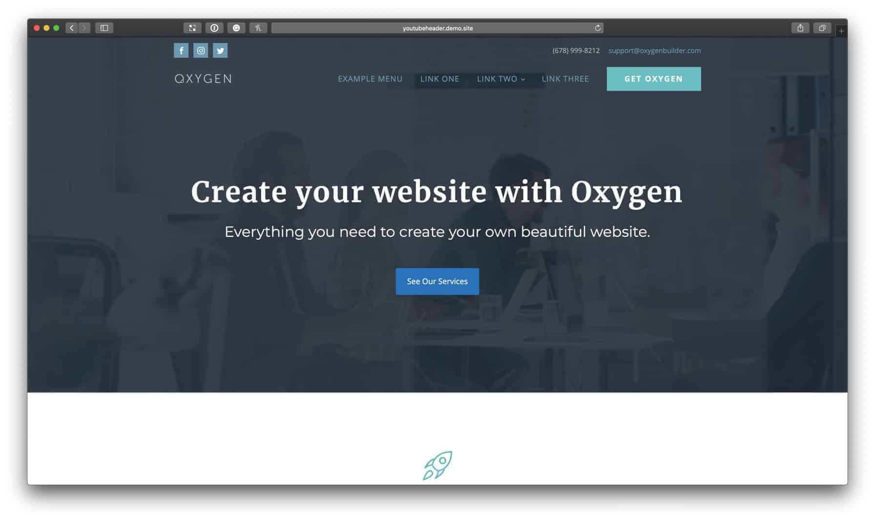 Video Background for Homepage Hero in Oxygen