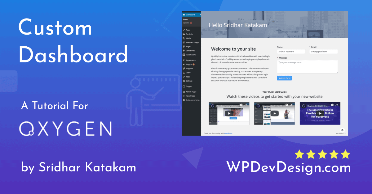 [Video] How to Design Custom WordPress Dashboard Page with Oxygen