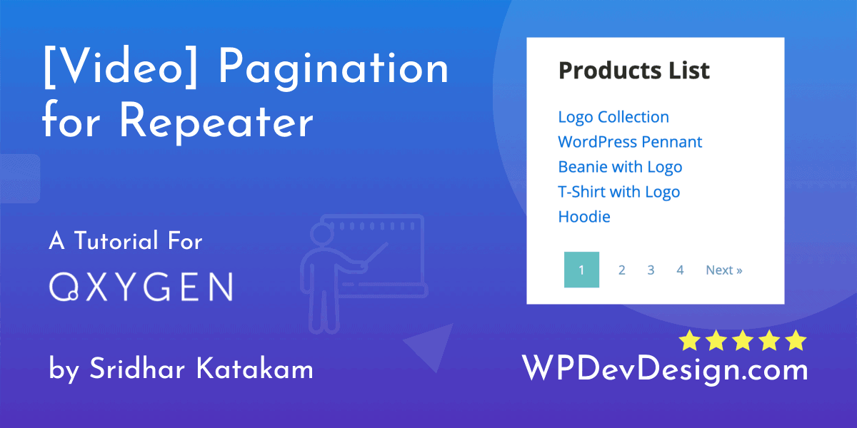 [Video] Pagination for Repeater in Oxygen