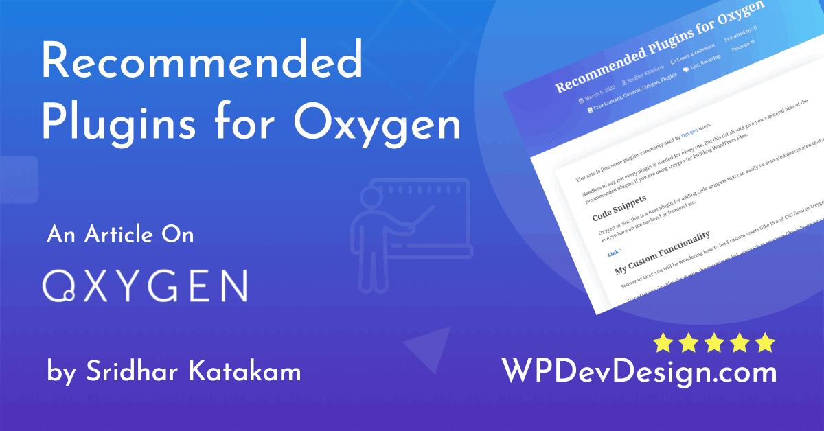 Recommended Plugins for Oxygen