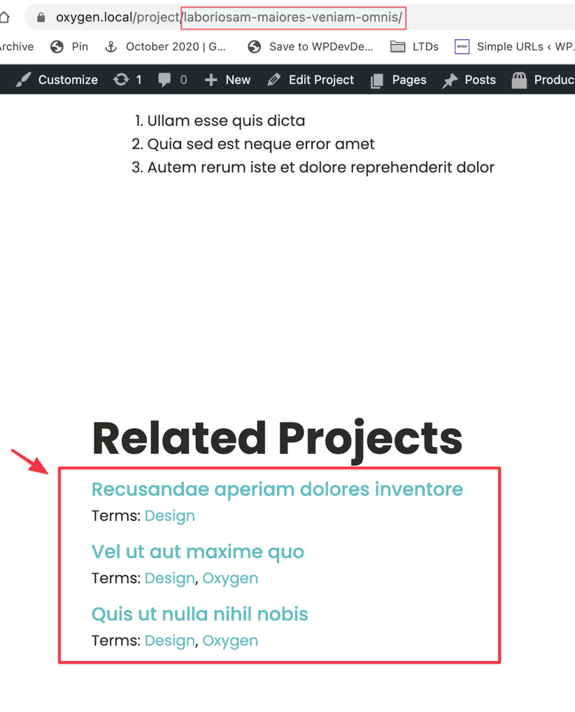 Other Entries in the Same Taxonomy while Excluding the Current Entry in Oxygen