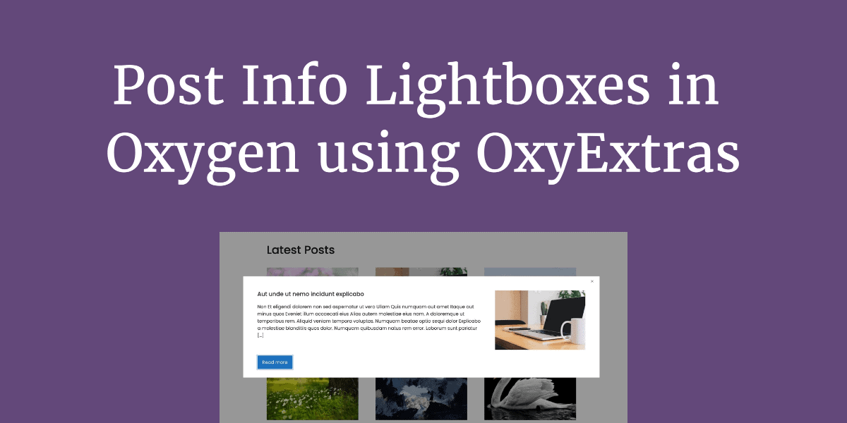 Post Info Lightboxes in Oxygen using OxyExtras